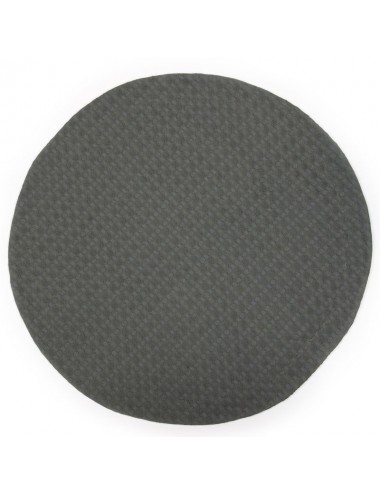 Set of 2 round double-sided placemats in waffle weave grey/white