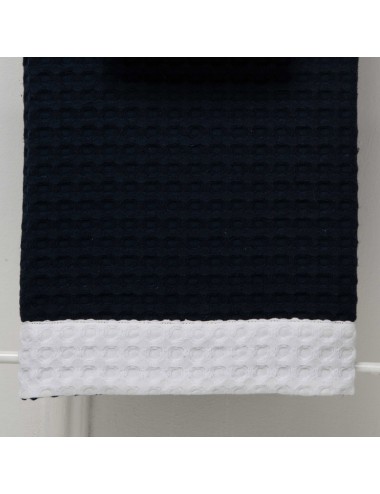 A pair of towels waffle weave with waffle weave edges