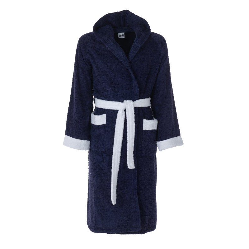 Terry cloth bathrobe with terry cloth edge