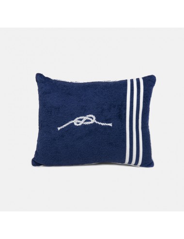 Terry cloth cushion with nautical knot embroidery