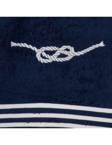 Terry cloth beach towel with nautical knot embroidery