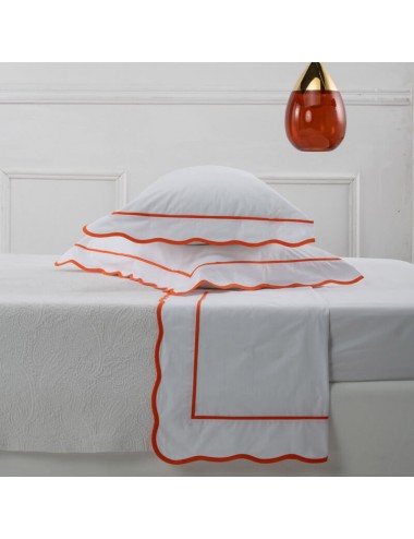 Percale set of sheets with wave pattern