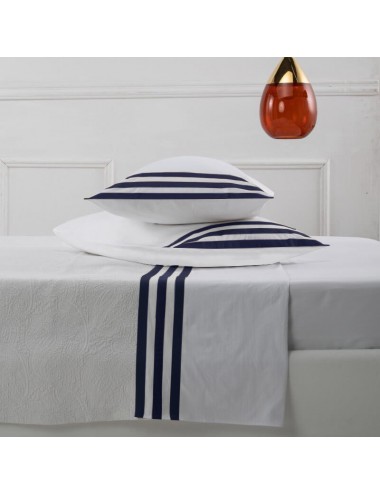 Percale set of sheets with striped pattern