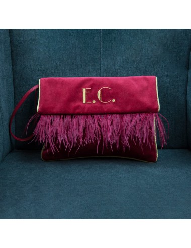 Diane velvet shoulder bag, customizable with initials embroidered in gold