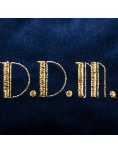 Pochette in velluto Marie, personalizzabile con iniziali ricamate in oro